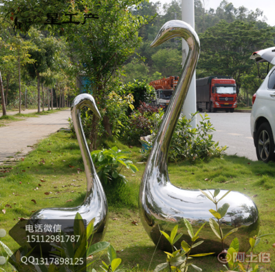 【鏡面不銹鋼&ldquo;鵝&rdquo;雕塑仿真動物雕塑作為景觀小品題材隨處可見(實(shí)拍大圖)】 - 產(chǎn)品庫